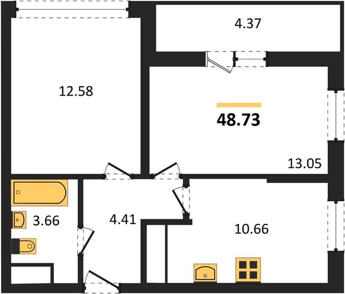 2-Bedroom Apartment in Oxygen, Sochi