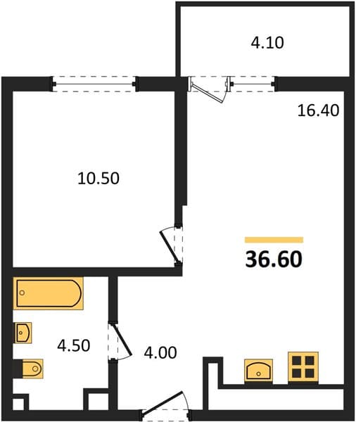 1-Bedroom Apartment in Lestoria, Sochi