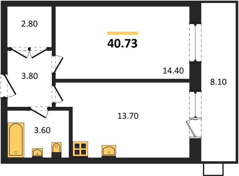 Studio Apartment in Lermontov Residential Complex, Taman
