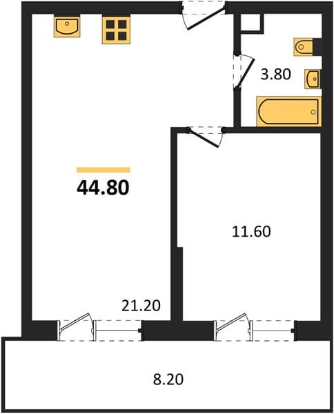 1-Bedroom Apartment with Mountain and Sea Views in Sochi