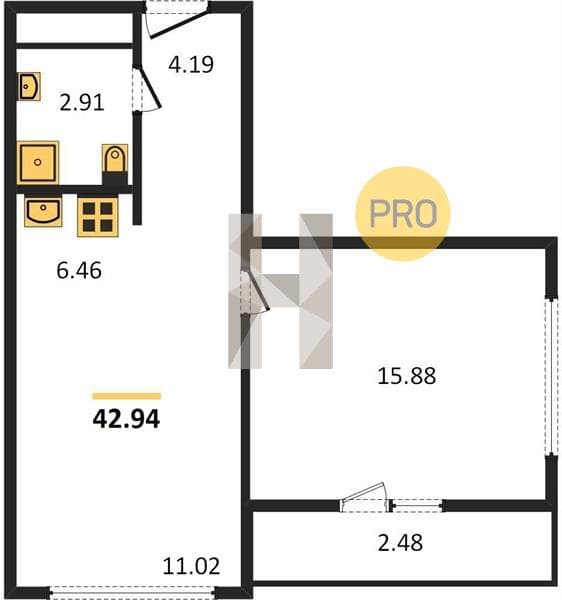 Studio Apartment in Oxygen Residential Complex, Bytkha, Sochi