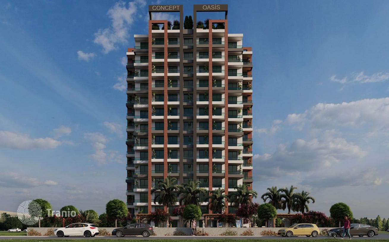 New Apartments with Shared Pool and Water Park in Mersin, Turkey