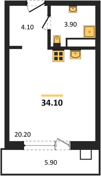 Studio Apartment in Gostinichny Kompleks More Tut, Golubitskaya