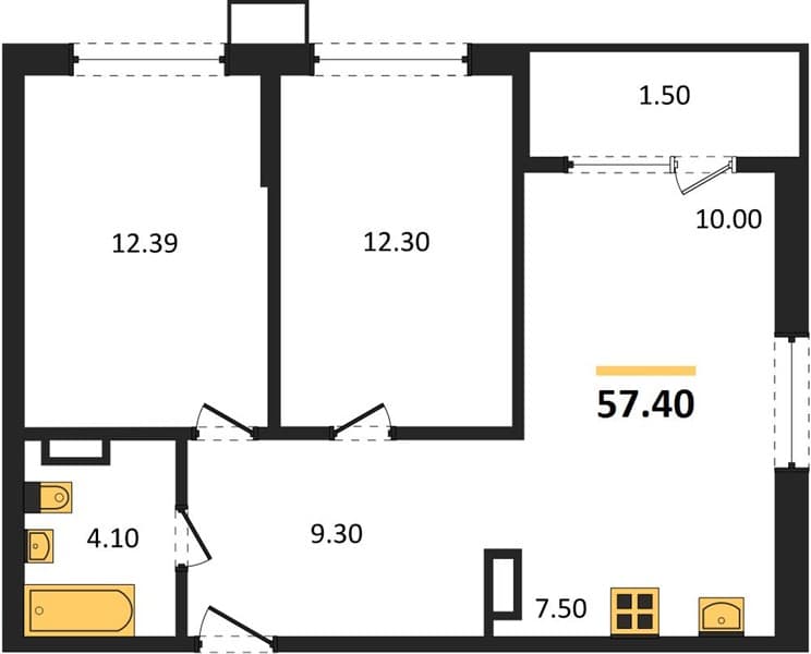 1-Bedroom Apartment in Porto-Novo, Tsemdolina, Novorossiysk