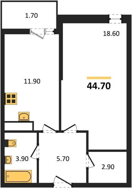 1-Bedroom Apartment in Anapa