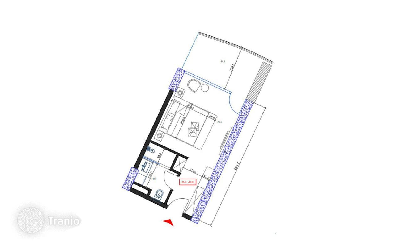 Studio Apartment with Balcony in Batumi
