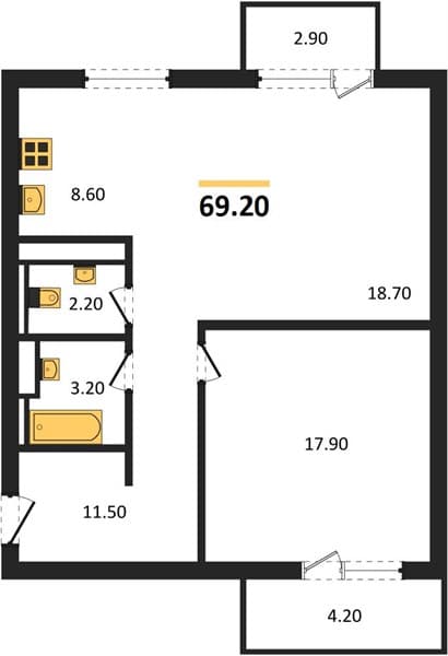 1-Bedroom Apartment in LeePrime Residence Polyana Sochi, Esto-Sadok