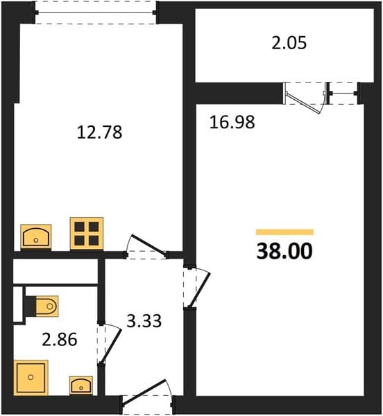 Studio Apartment in Kislorod Residential Complex, Sochi