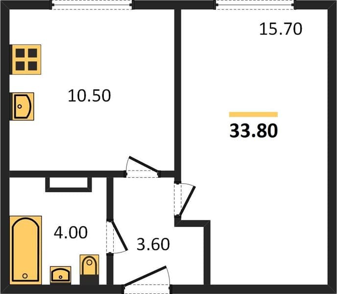 1-Bedroom Apartment in Myata Complex, Tsemdolina, Sochi