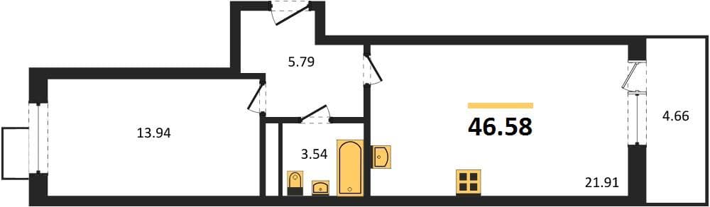 1-Bedroom Apartment in Sady u Morya, Temryuk