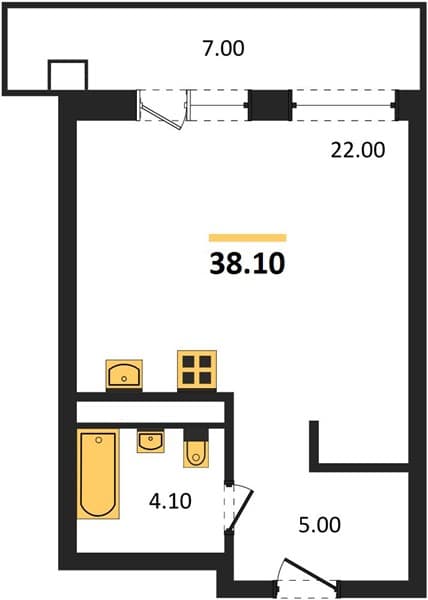 Studio Apartment in Gostinichnyy Kompleks More Tut, Golubitskaya