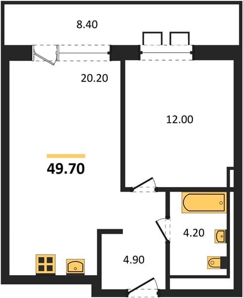 1-Bedroom Apartment in Gostinichny Kompleks More Tut, Golubitskaya