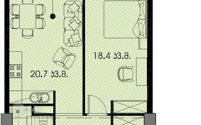1-Bedroom Apartment with Panoramic Nature Views in Historic Tbilisi