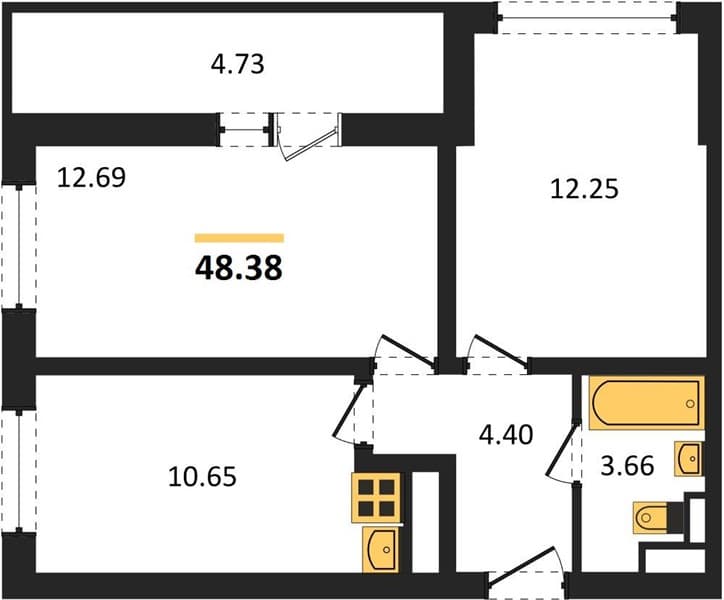 2-Bedroom Apartment in Kislorod Complex, Sochi