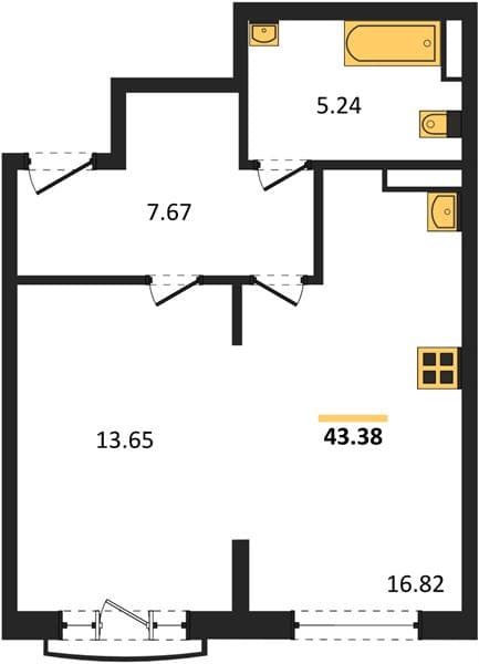 1-Bedroom Apartment in Svetsky Les, Sochi