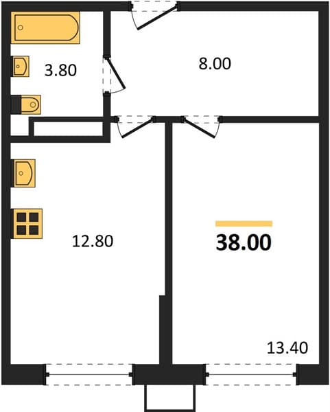 1-Bedroom Apartment in Porto-Novo, Tsemdolina, Novorossiysk