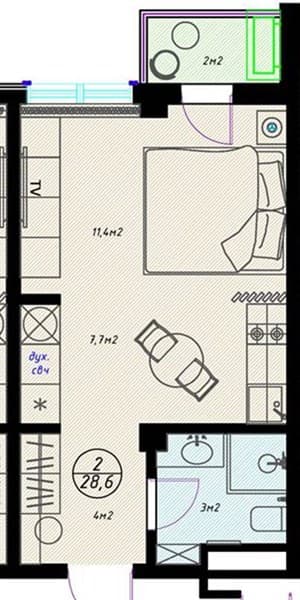 Studio Apartment in Olivia, Sochi