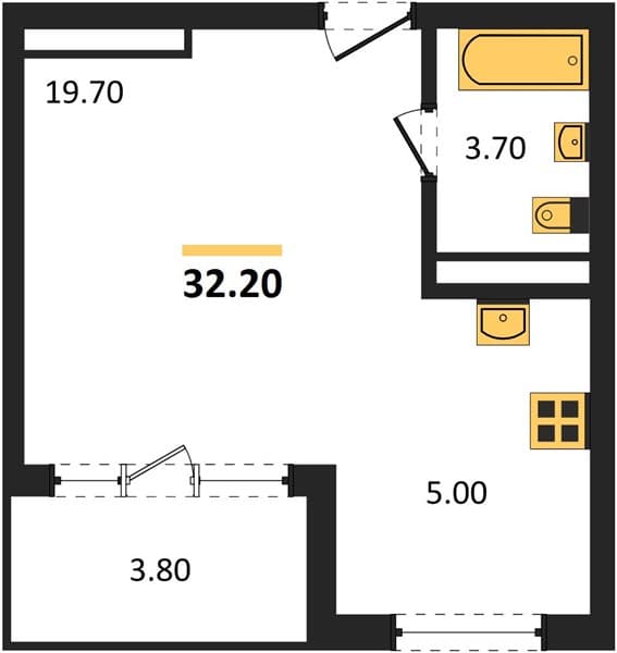 Studio Apartment with Mountain and Sea Views in Sochi