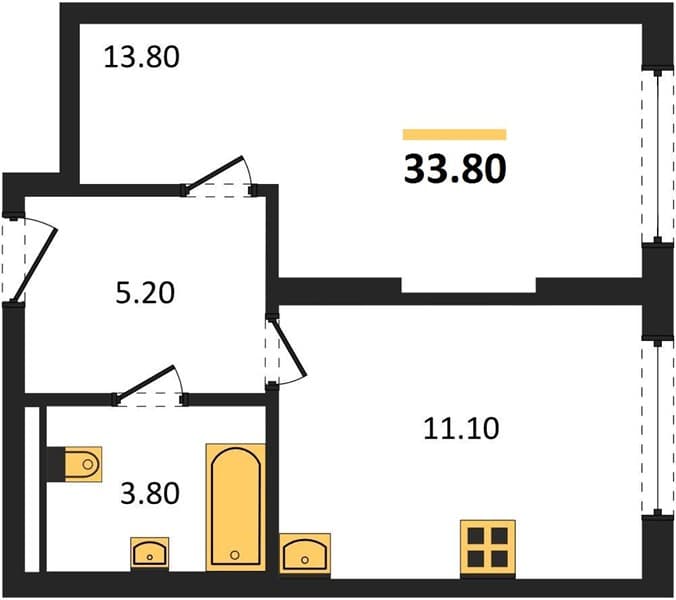 1 к. квартира 33.80 кв. м, 1/15 этаж. ЖК Барса, Новороссийск, Россия