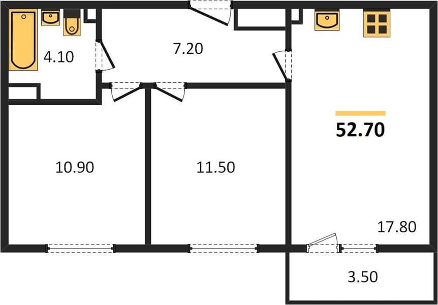 2-Bedroom Apartment in Oblaka-2, Novorossiysk
