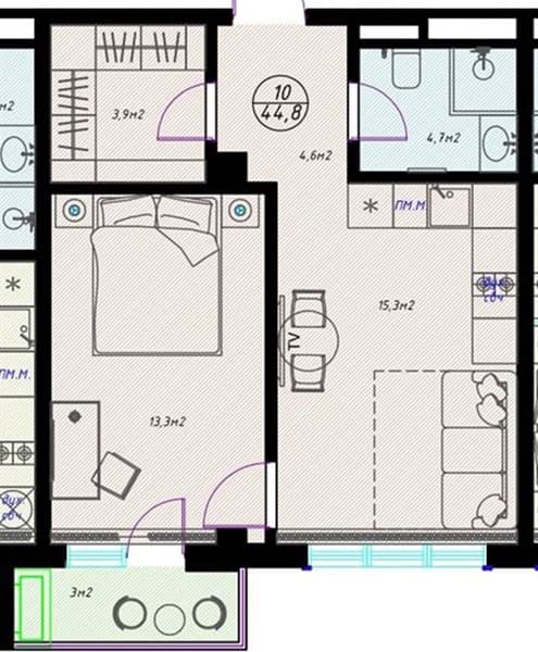 1-Bedroom Apartment in Olivia, Sochi