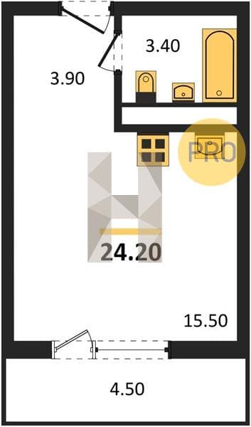Studio Apartment in Oblaka-3, Novorossiysk