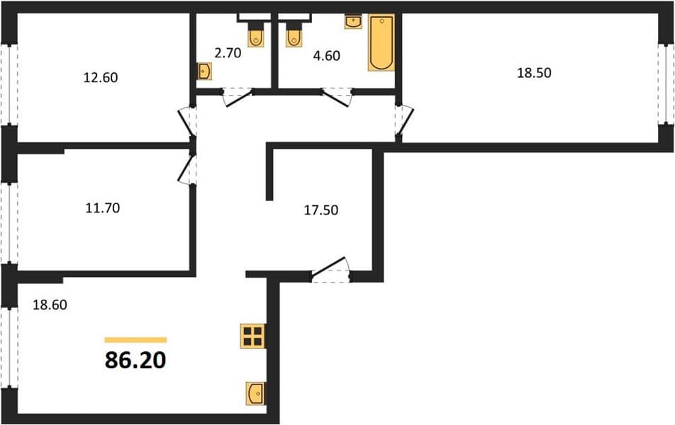 2-Bedroom Apartment with Sea View in Novorossiysk