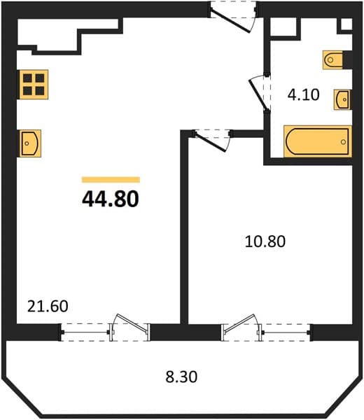 1-Bedroom Apartment in Neskuchnyy Sad, Sochi