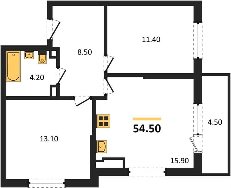 2-Bedroom Apartment in Lestoriya, Kudepsta, Sochi