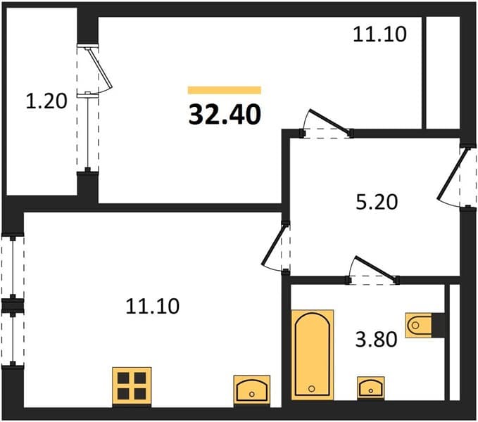1-Bedroom Apartment with Sea View in Novorossiysk