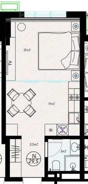 Studio Apartment in Olivia Complex, Sochi