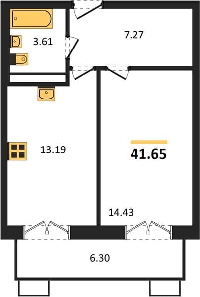 1-Bedroom Apartment in Sady u Morya, Temryuk