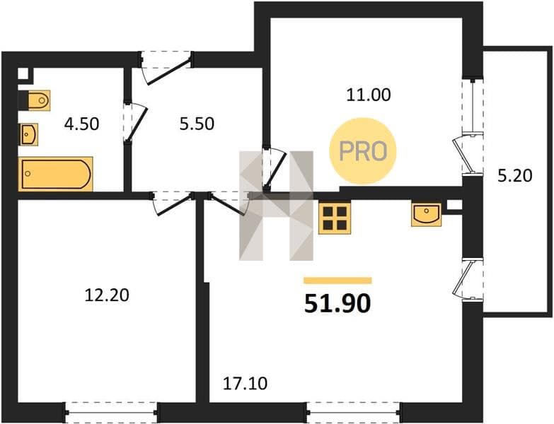 1-Bedroom Apartment in Flora, Sochi