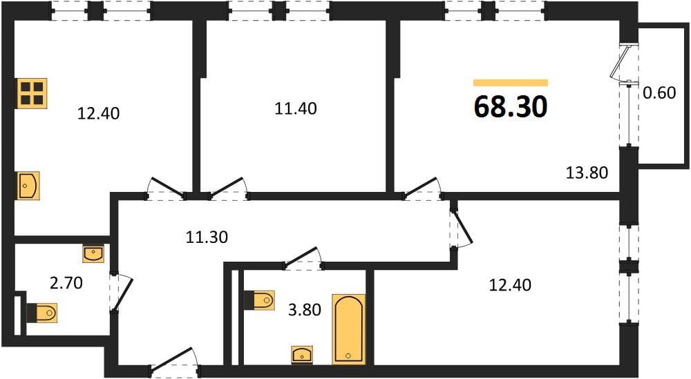 2-Bedroom Apartment with Sea View in Novorossiysk