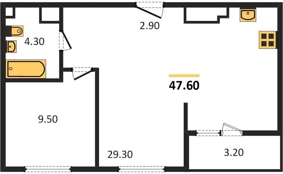 1-Bedroom Apartment on the 23rd Floor in Oblaka-2, Novorossiysk