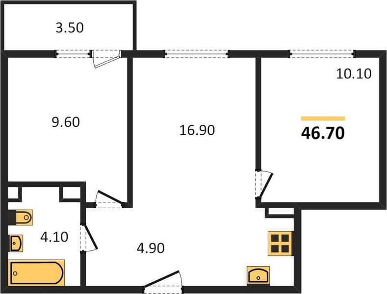 1-Bedroom Apartment in Flora, Sochi