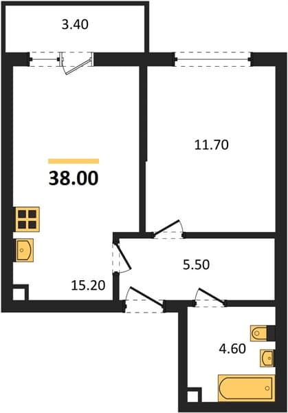 Studio Apartment in Oblaka-3, Novorossiysk