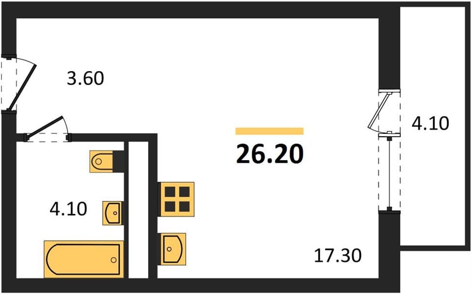 Studio Apartment in Oblaka-3, Novorossiysk