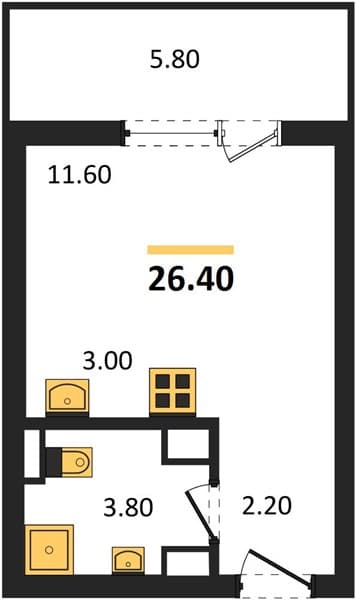 Studio Apartment in Gorny Kvartal, Sochi