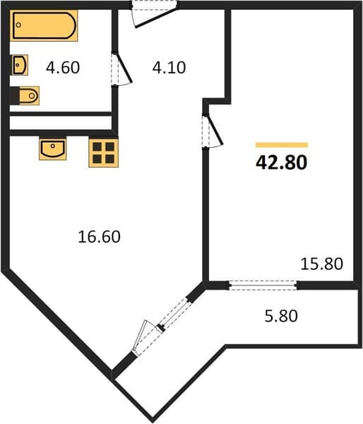1-Bedroom Apartment on the 20th Floor in Oblaka-2, Novorossiysk