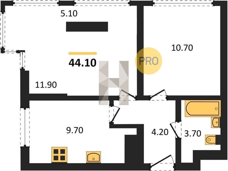 1-Bedroom Apartment with City and Mountain Views in Sochi