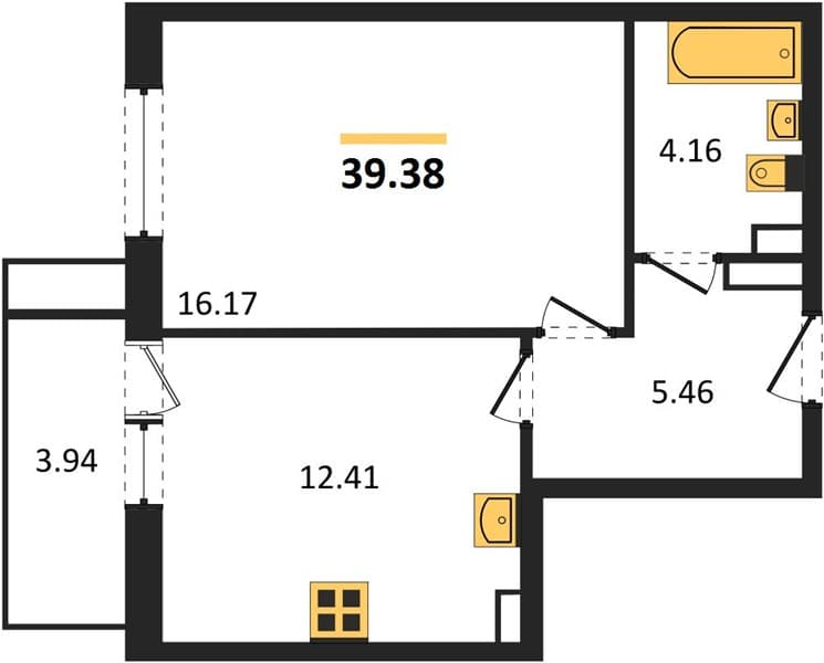 1-Bedroom Apartment in Sady u Morya, Temryuk