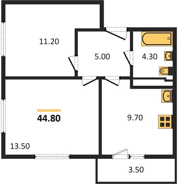 1-Bedroom Apartment in Oblaka-2, Novorossiysk