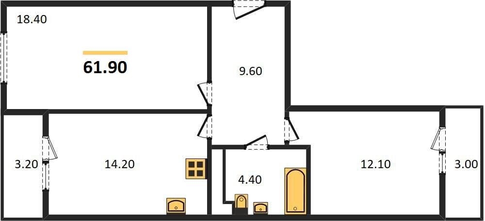 2-Bedroom Apartment on the 21st Floor in Oblaka-2, Novorossiysk