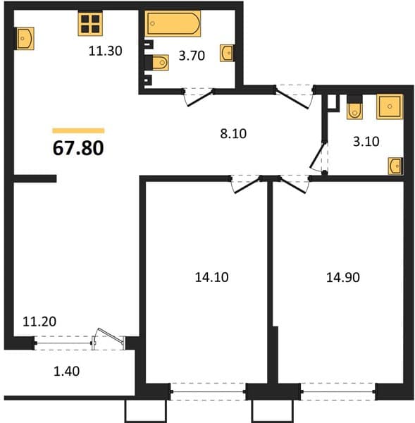 1-Bedroom Apartment in Porto-Novo, Tsemdolina, Novorossiysk