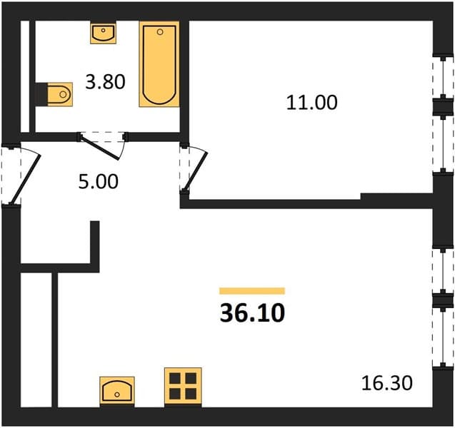 1-Bedroom Apartment in Barsa, Novorossiysk