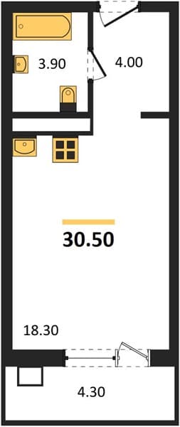 Studio Apartment in Golubitskaya