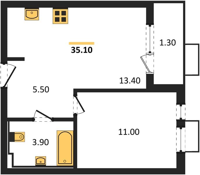 Studio Apartment with Sea View in Novorossiysk