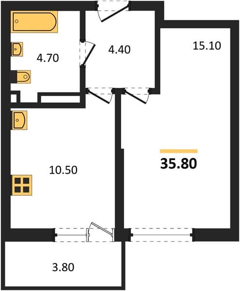 Studio Apartment in Flora Residential Complex, Sochi