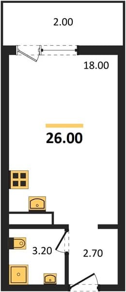 Studio Apartment in Residential Complex 18/3, Anapa